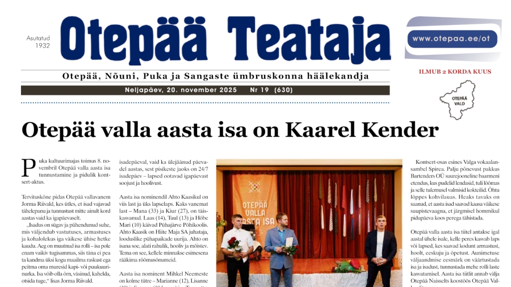 Otepää Teataja nr.19, 20.11.2025