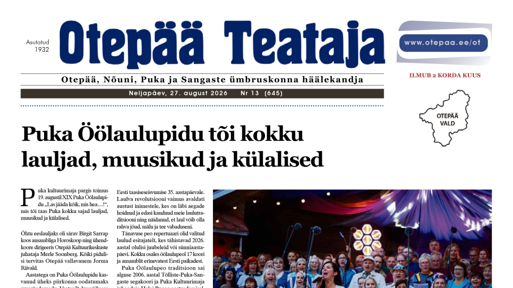 Otepää Teataja nr 13, 27.08.2026